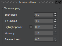 Some of Chaotica's imaging settings