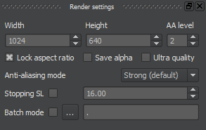 Chaotica's render settings